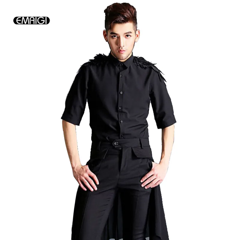 Mens Fashion Punk Style Casual Shirt Male Shoulder Wings Slim Fit Dress Shirt Stage Show Costume
Mens Fashion Punk Style Casual Shirt Male Shoulder Wings Slim Fit Dress Shirt Stage Show Costume