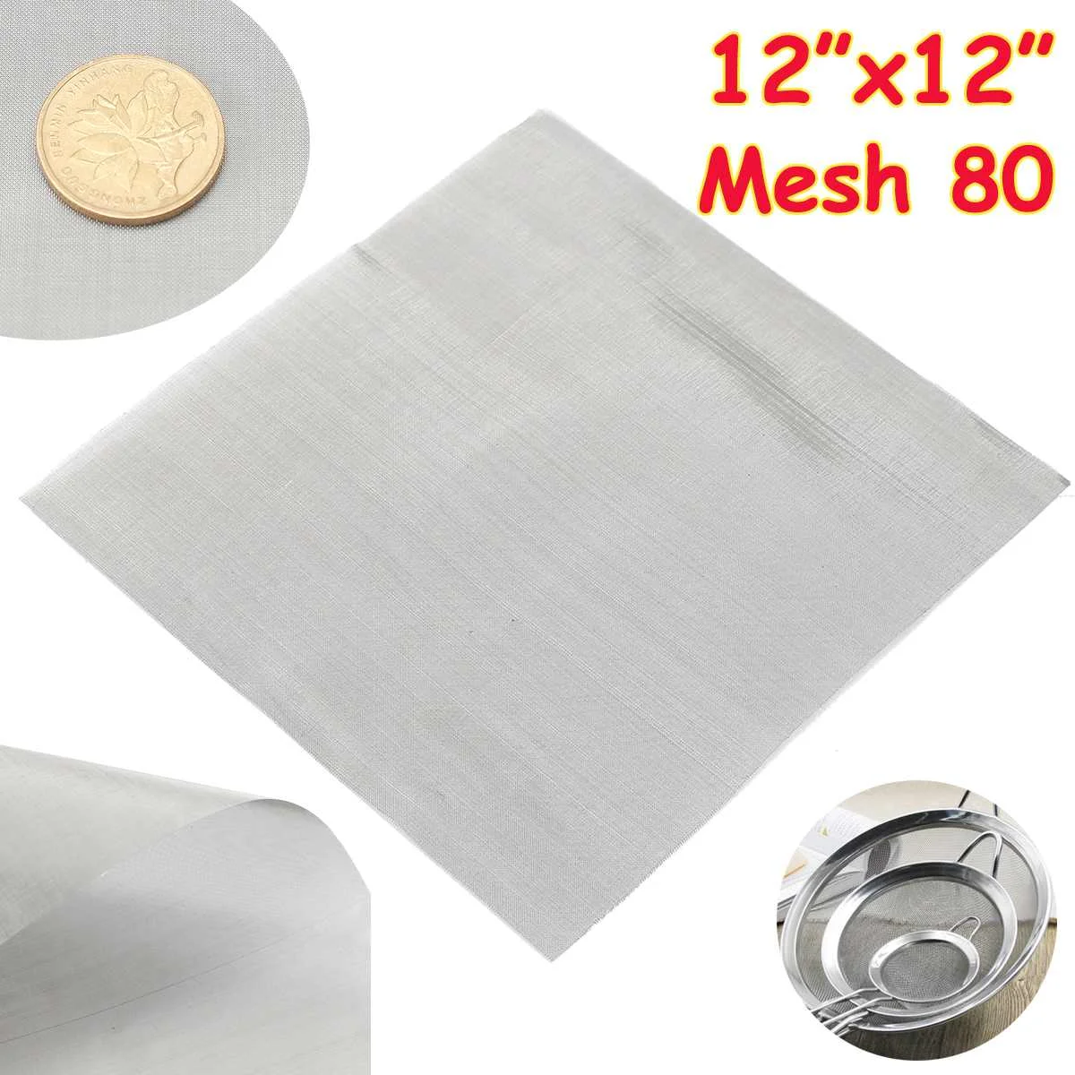 1pc 304 Stainless Steel Woven Wire Mesh Filtration #80 Cloth Screen Filter 30x30cm
1pc 304 Stainless Steel Woven Wire Mesh Filtration #80 Cloth Screen Filter 30x30cm
