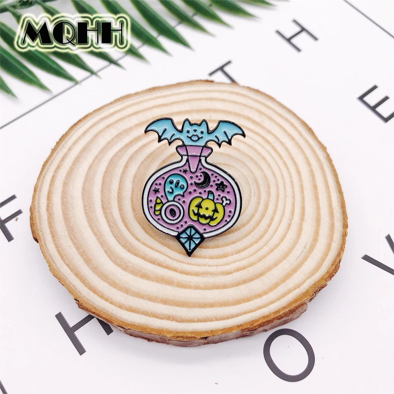 Halloween Potion Bottle Bats Cartoon Brooch Star Moon Eye Ghost Pumpkin Bat Bottle Enamel Pins bag hat accessories kids jewelry
Halloween Potion Bottle Bats Cartoon Brooch Star Moon Eye Ghost Pumpkin Bat Bottle Enamel Pins bag hat accessories kids jewelry