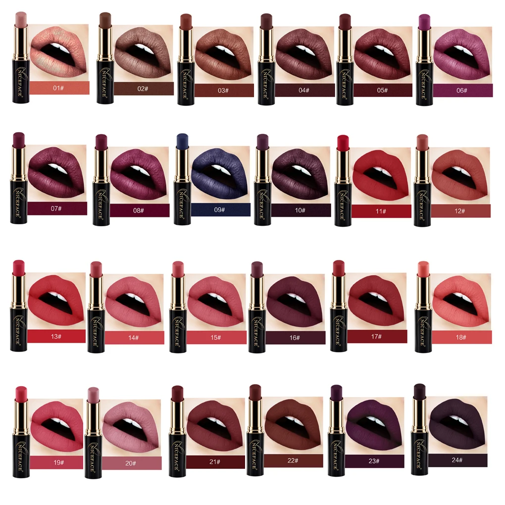 24 Colors NICEFACE Matte Lipstick Lip Gloss Waterproof Long Lasting Lip Stick Lip Makeup Nude Lipstick
24 Colors NICEFACE Matte Lipstick Lip Gloss Waterproof Long Lasting Lip Stick Lip Makeup Nude Lipstick
