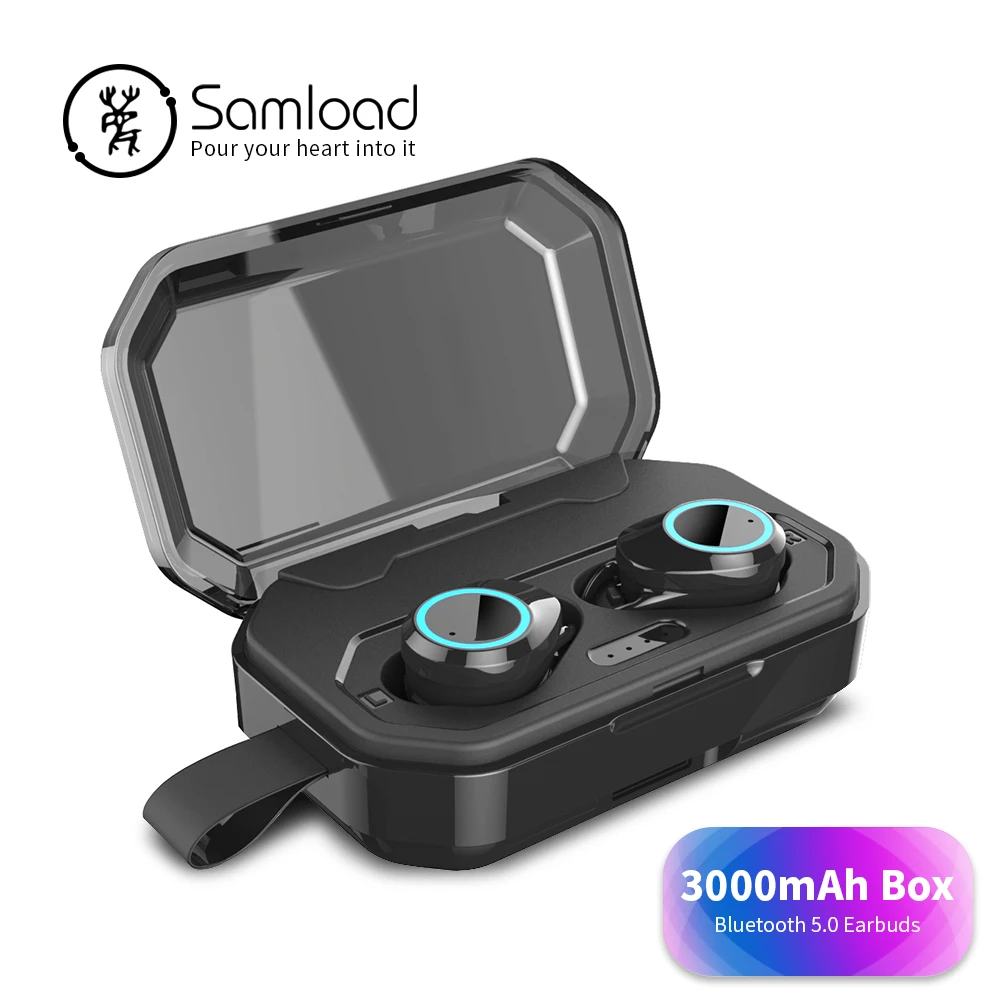 Samload True Wireless Earphone Stereo Games Bluetooth 5.0 Headphones with 3000mAh Charging box For iPhone 6s 7 8 Xs Xr Headset
Samload True Wireless Earphone Stereo Games Bluetooth 5.0 Headphones with 3000mAh Charging box For iPhone 6s 7 8 Xs Xr Headset