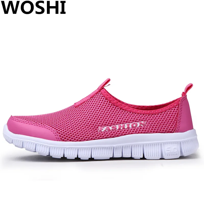 Фото Large size Women's Mesh shoes patchwork slip-on running sports women Walking Stripe water Sneakers Soft Shoes zapato w5 | Спорт и