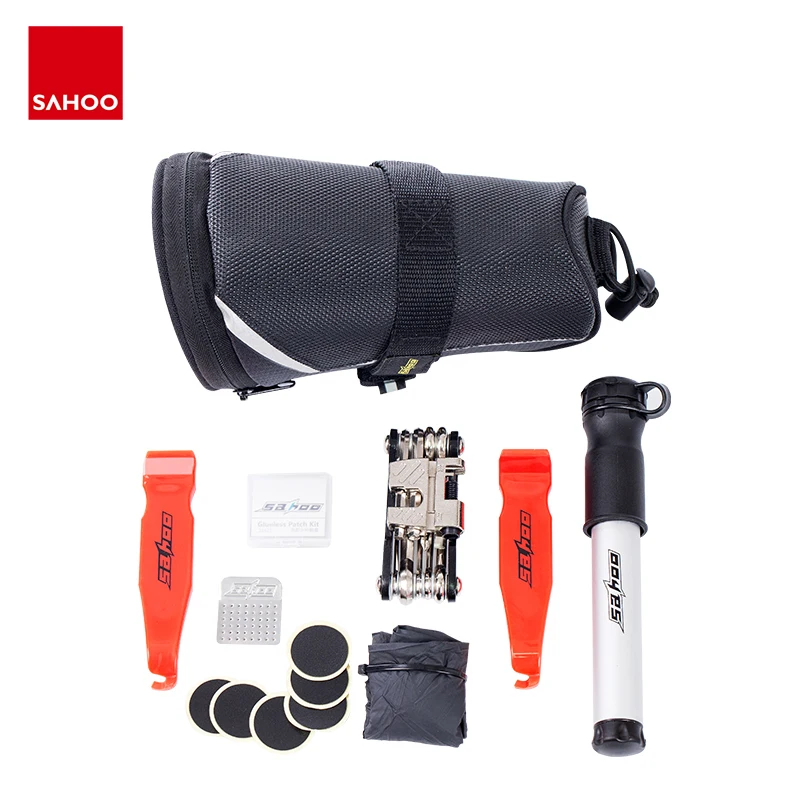 Sahoo 21929 Multi-function 11 in 1 Cycling Bike Bicycle Repair Tool Kit Set with Saddle Bag Air Pump Tire Maintenance Tool
Sahoo 21929 Multi-function 11 in 1 Cycling Bike Bicycle Repair Tool Kit Set with Saddle Bag Air Pump Tire Maintenance Tool