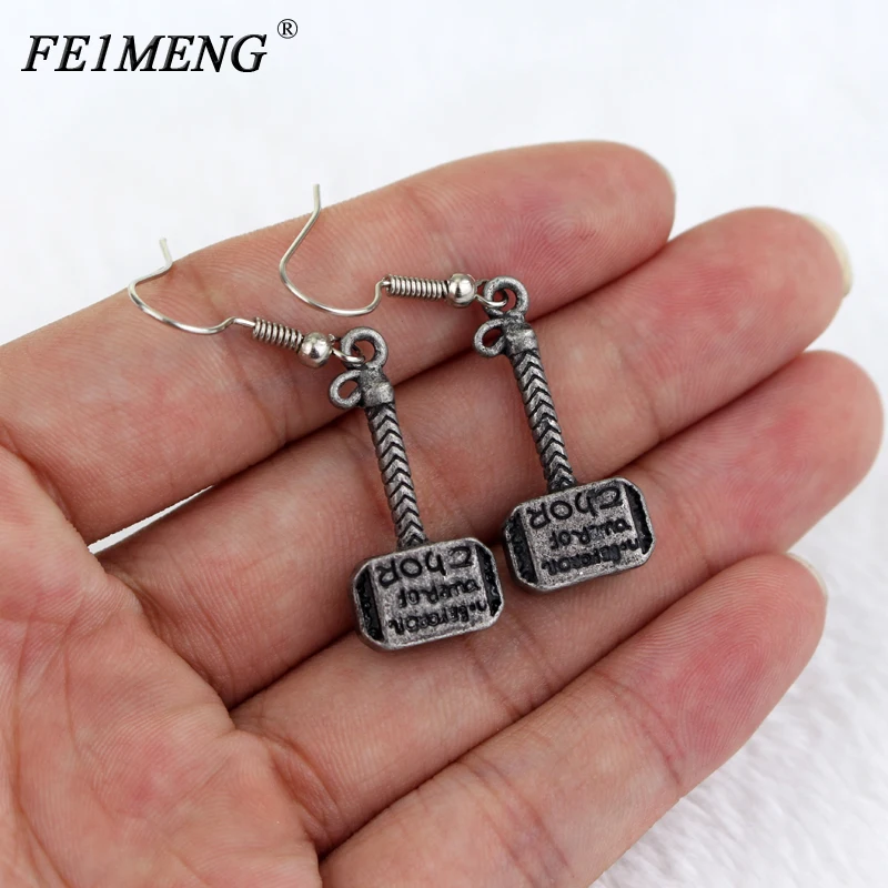 Marvel Thor Hammer Earrings Avenger Superhero The Dark World Mini Model Vintage Style Drop Earrings For Women Fashin Jewelry
Marvel Thor Hammer Earrings Avenger Superhero The Dark World Mini Model Vintage Style Drop Earrings For Women Fashin Jewelry