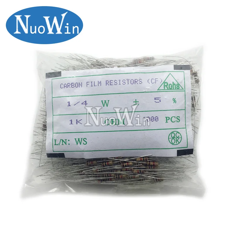 

1000pcs 1/4W Carbon Film Resistor 5% 1R ~ 10M 0R 10R 100R 220R 330R 1K 2.2K 3.3K 4.7K 10K 22K 47K 100K 1M 0 10 100 220 330 ohm