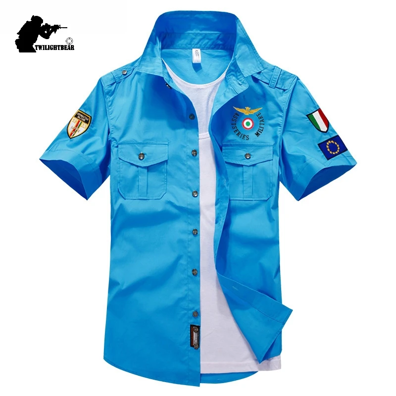 Summer New Men's Shirts Short Sleeve Fashion Military Male Cotton MA1 Pilot Shirt Men Streetwear Brand Clothing 3XL AE1617
Summer New Men's Shirts Short Sleeve Fashion Military Male Cotton MA1 Pilot Shirt Men Streetwear Brand Clothing 3XL AE1617