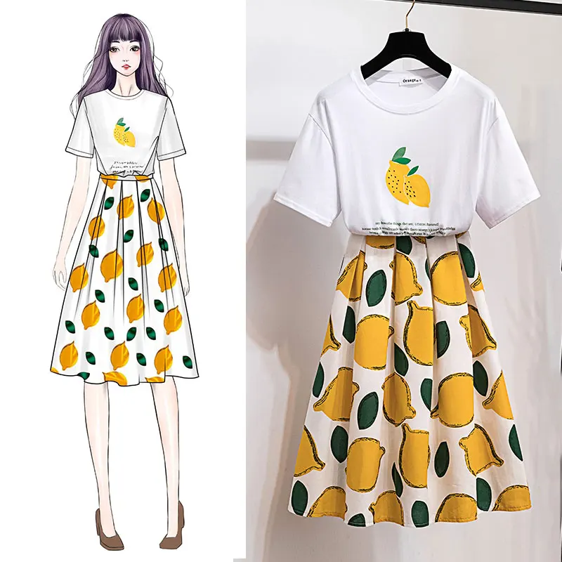 New fashion suits summer wear women's clothing han edition small pure and fresh and relaxed short sleeve T-shirt a-line skirt br
New fashion suits summer wear women's clothing han edition small pure and fresh and relaxed short sleeve T-shirt a-line skirt br