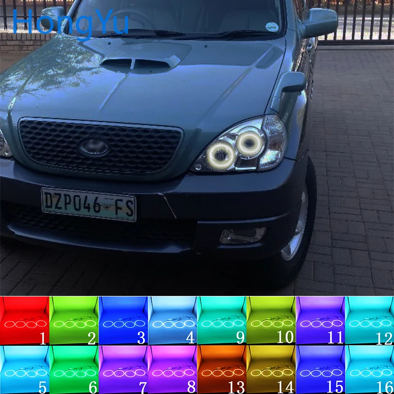 Latest Headlight Multi-color RGB LED Angel Eyes Halo Ring Eye DRL RF Remote Control for Hyundai Terracan 2001-2007 Accessories
Latest Headlight Multi-color RGB LED Angel Eyes Halo Ring Eye DRL RF Remote Control for Hyundai Terracan 2001-2007 Accessories