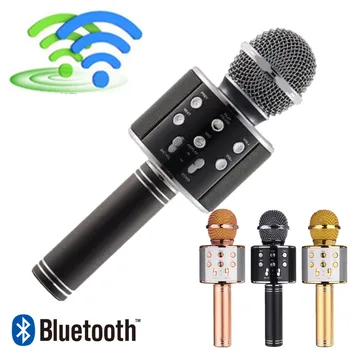 WS858 Bluetooth Handheld Wireless Karaoke Microphone Phone Player MIC Speaker Record Music KTV Microfone for iPhone PC
WS858 Bluetooth Handheld Wireless Karaoke Microphone Phone Player MIC Speaker Record Music KTV Microfone for iPhone PC