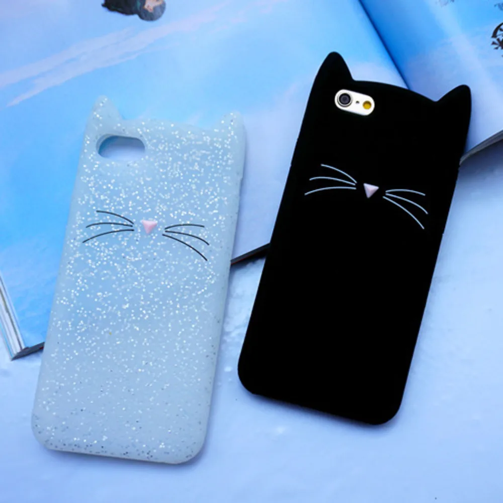 TPU For iPhone 5 6 Case 3D Cute Black Beard Cat Ear Phone Case For iPhone 5S 6S 7 Plus Case Silicon Soft Rubber Coque Back Cover
TPU For iPhone 5 6 Case 3D Cute Black Beard Cat Ear Phone Case For iPhone 5S 6S 7 Plus Case Silicon Soft Rubber Coque Back Cover