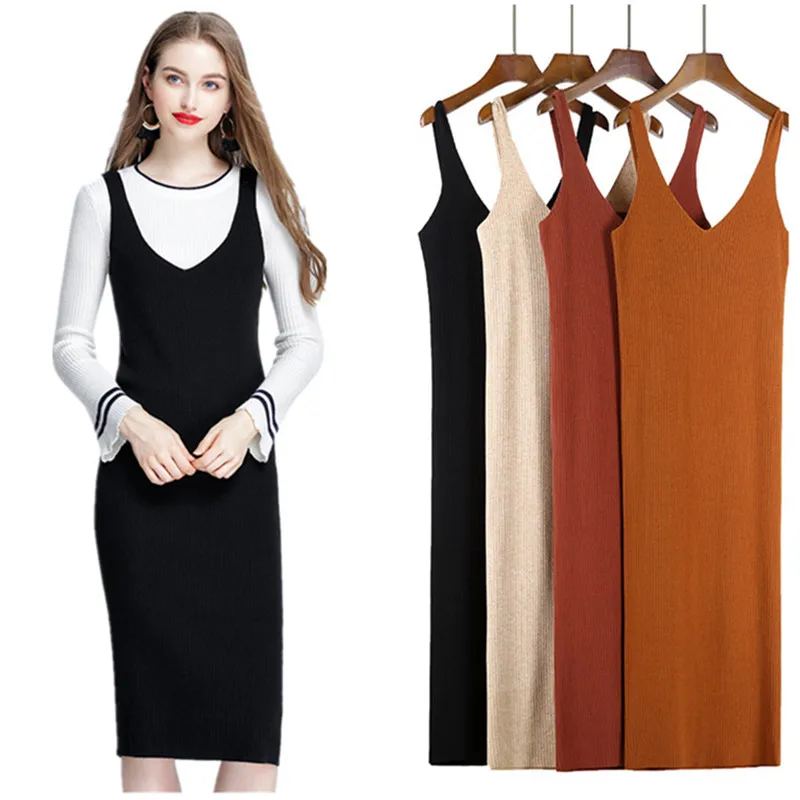 ZHISILAO Sweater Knitted Dress Women Sleeveless Winter Elegant Bodycon Dress Braces Long Bandage Dresses Solid Vestidos Mujer
ZHISILAO Sweater Knitted Dress Women Sleeveless Winter Elegant Bodycon Dress Braces Long Bandage Dresses Solid Vestidos Mujer