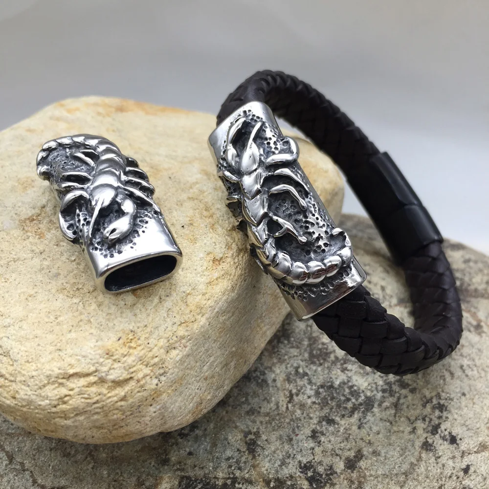 316l Stainless Steel 12*6mm Square Hole Scorpion European Beads For Leather Bracelet DIY Jewelry Making Bead Men
316l Stainless Steel 12*6mm Square Hole Scorpion European Beads For Leather Bracelet DIY Jewelry Making Bead Men