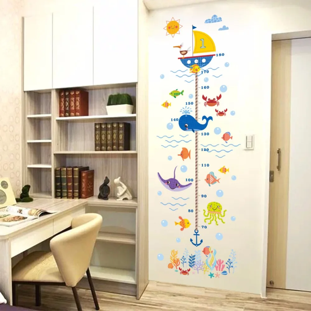 Underwater Animals Wall Stickers Cartoon Whale Baby Height Chart Decal For Kids Room Kindergarten Self Adhesive Decor Mural Gift
Underwater Animals Wall Stickers Cartoon Whale Baby Height Chart Decal For Kids Room Kindergarten Self Adhesive Decor Mural Gift