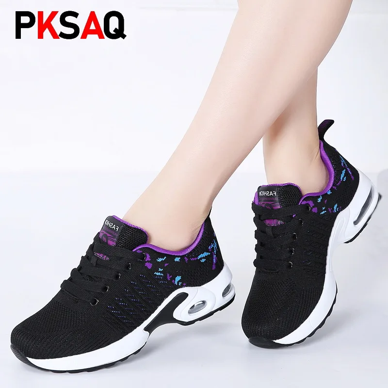 2019 Spring Women Flat Platform Sneakers for Women Light Mesh Black Sneakers Shoes Tenis Feminino Ladies Walking Shoes