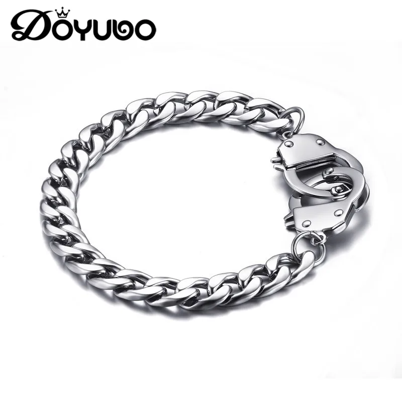 DOYUBO European Men's Stainless Steel Handcuffs Bangles Male Punk Design Silver Color Links Bracelets Fashion Boy Jewelry DD020
DOYUBO European Men's Stainless Steel Handcuffs Bangles Male Punk Design Silver Color Links Bracelets Fashion Boy Jewelry DD020