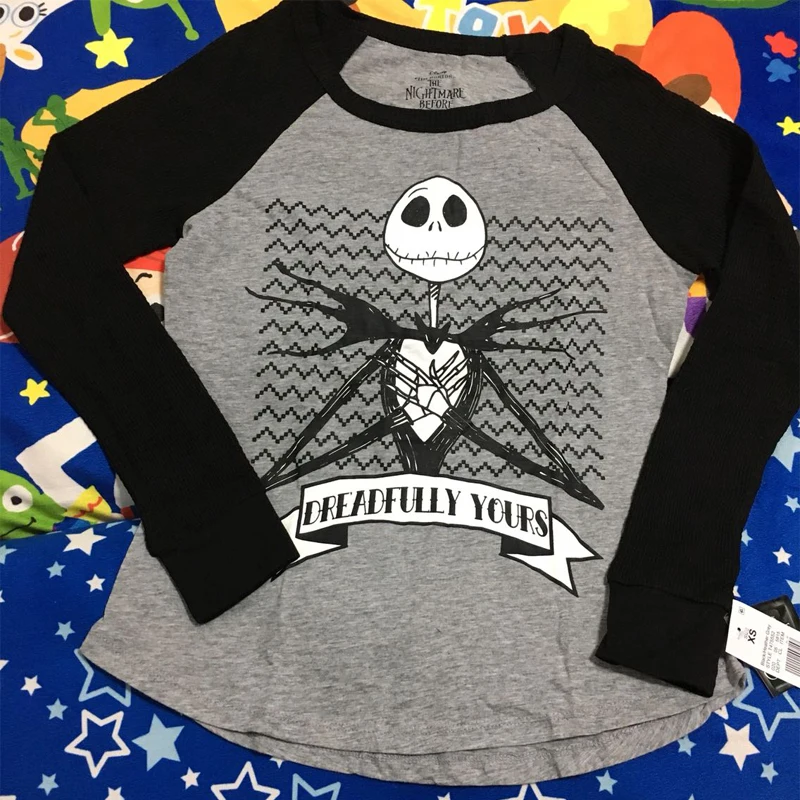 Nightmare Before Christmas Jack Skellington Pajamas Cotton Sleepwear Set Top and Pants Causal Adlut Sleep Suits Cosplay Costumes 2