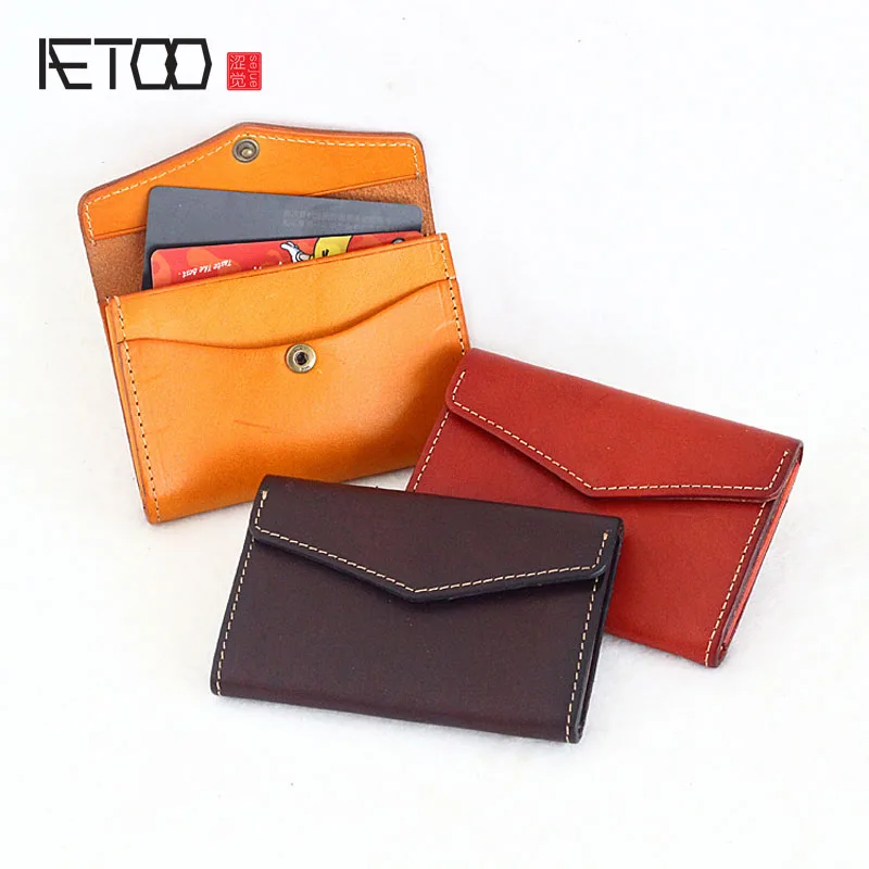 AETOO Original handmade first layer of vegetables tanned leather retro card package Japanese simple business Vintage wallet
AETOO Original handmade first layer of vegetables tanned leather retro card package Japanese simple business Vintage wallet