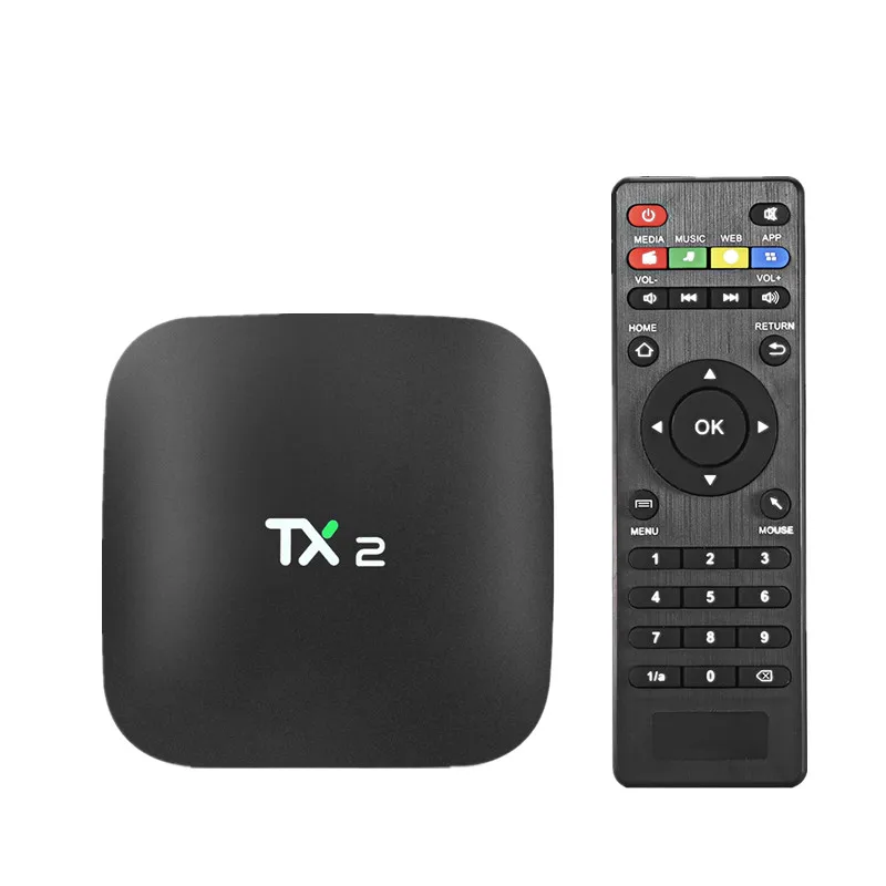 

TX2-R2 1GB/2GB 16GB Rockchip RK3229 Android 6.0 TV BOX 4K x 2K H.265 2.4GHz WiFi Bluetooth 2.1 Media Player Box TX2 R1 R2