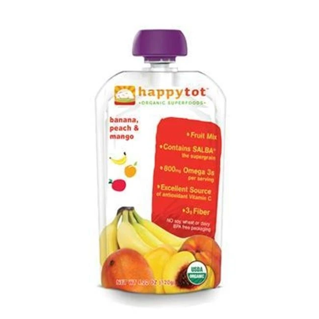 Happy Tot AY64986 Happy Tot Organic Stage 4 Pouch Food Banana Mango & Peach -16x4.22 Oz
