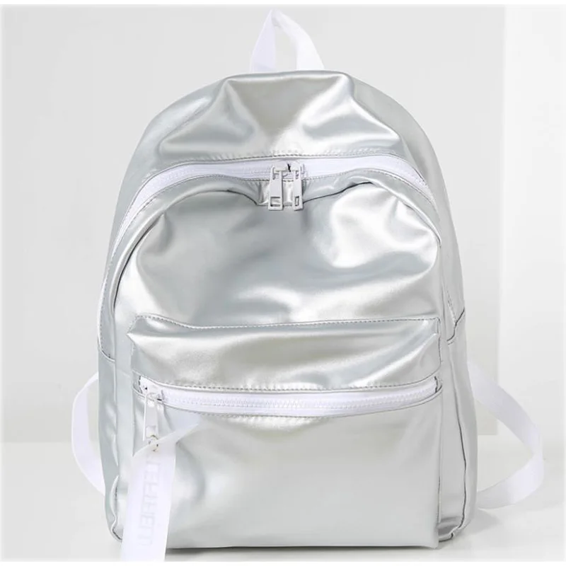 Women's Backpack High School Student Women's Laser Silver Color Leather Autumn Winter Pure Color Bright Face Travel Backpack
Women's Backpack High School Student Women's Laser Silver Color Leather Autumn Winter Pure Color Bright Face Travel Backpack
