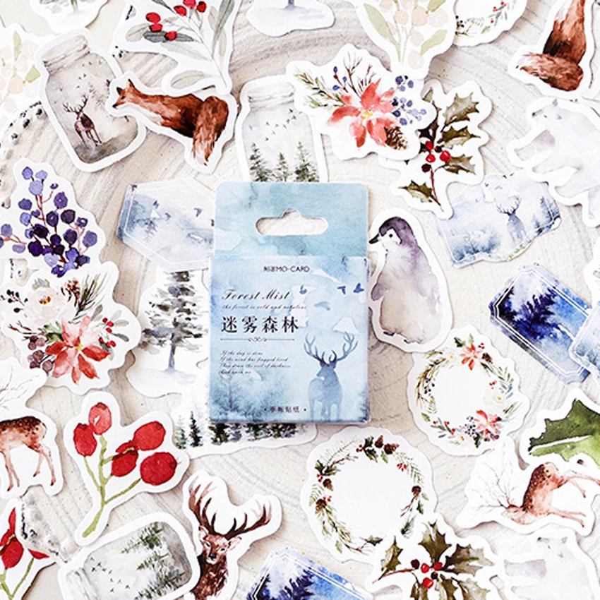 46pcs/box Lovely Foggy Forest Diary Decoration Stickers DIY Planner Scarpbooking sealing Label Sticker Stationery
46pcs/box Lovely Foggy Forest Diary Decoration Stickers DIY Planner Scarpbooking sealing Label Sticker Stationery