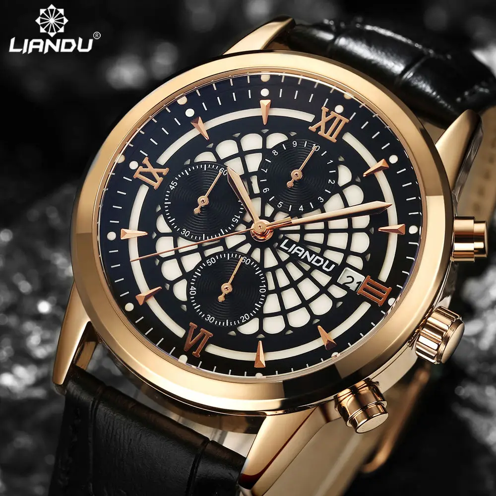 LIANDU Mens Chronograph Watch Casual Business Quartz Watch 3D Weaving Nets Engraved Dial Waterproof Military Sport Wristwatches
LIANDU Mens Chronograph Watch Casual Business Quartz Watch 3D Weaving Nets Engraved Dial Waterproof Military Sport Wristwatches