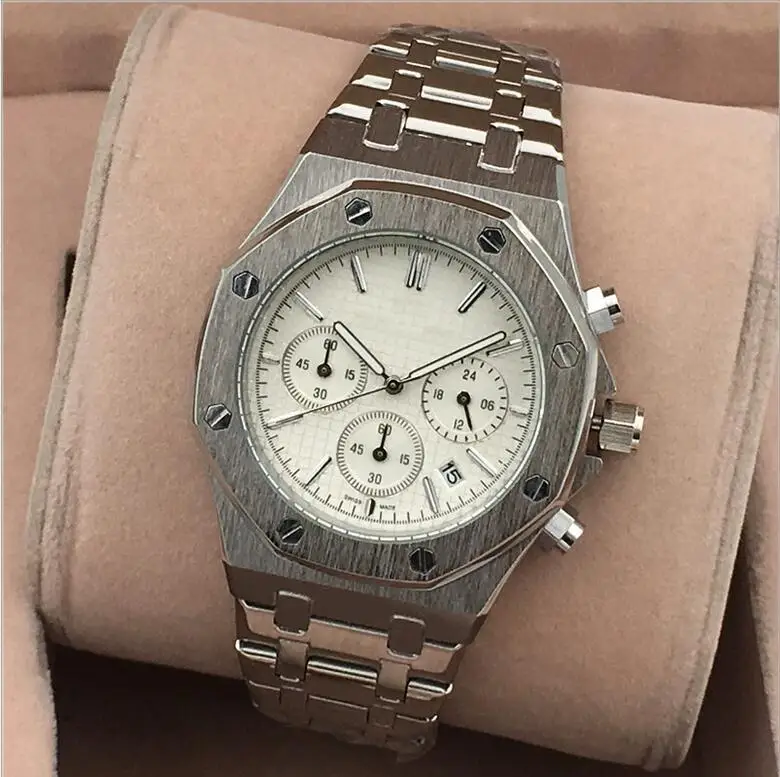 

All Subdials Work leisure Mens Watches Stainless Steel Quartz Wristwatches Stopwatch watch relogies for men relojes Best Gift