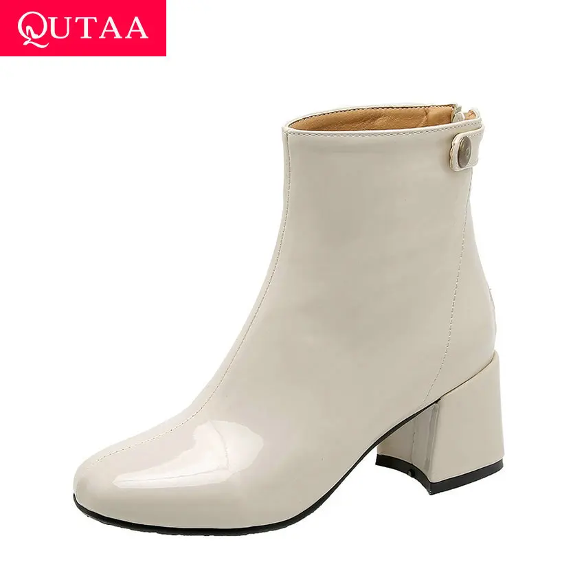 QUTAA 2020 Patent Leather Zipper Round Toe Sewing Concise Women Shoes Fashion Square High Heel Warm Fur Ankle Boots Size 34-43
QUTAA 2020 Patent Leather Zipper Round Toe Sewing Concise Women Shoes Fashion Square High Heel Warm Fur Ankle Boots Size 34-43