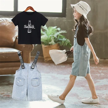 teenage girls clothing JEANS summer girls sets shirt shorts suspender jeans short girls tracksuit hip hop dance costume outfits 
teenage girls clothing JEANS summer girls sets shirt shorts suspender jeans short girls tracksuit hip hop dance costume outfits
