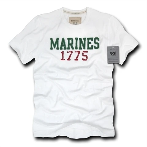Rapid Dominance R52-MAR-WHT-03 Seal Beach Applique Military T-Shirts Marines White Large (1)