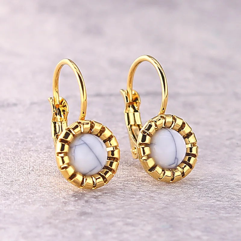 Stone Earrings Gold Metal Earrings Titanium Round Geometric Stainless Steel Hypoallergenic Trendy Fashion Jewelry for Women 2019
Stone Earrings Gold Metal Earrings Titanium Round Geometric Stainless Steel Hypoallergenic Trendy Fashion Jewelry for Women 2019