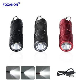 Foxanon Portable Lanterns Mini Keychain Flashlight LED Torch USB Rechargeable Pocket Flash Light flashlights Built-in Battery
Foxanon Portable Lanterns Mini Keychain Flashlight LED Torch USB Rechargeable Pocket Flash Light flashlights Built-in Battery