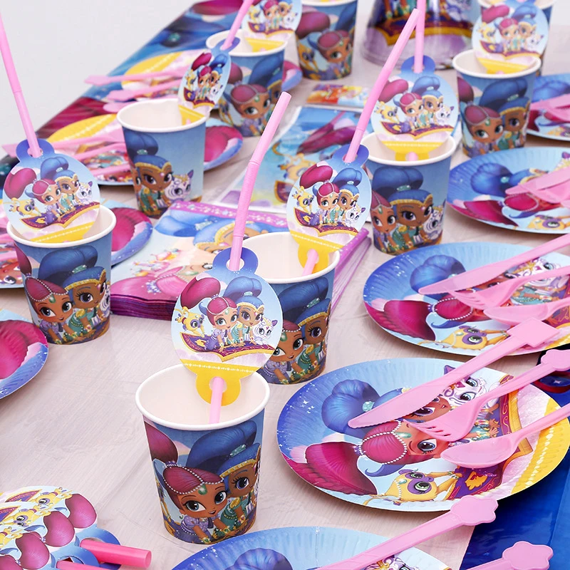 Shimmer Shine Party Decorations Disposable Tableware Paper Cup Plate Hat Gift Bag Baby Shower Kids Birthday Party Supplies AH27 
Shimmer Shine Party Decorations Disposable Tableware Paper Cup Plate Hat Gift Bag Baby Shower Kids Birthday Party Supplies AH27