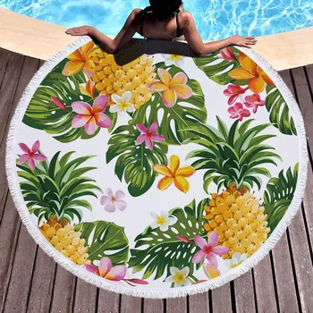 Pineapple Printed Round Beach Towel Microfiber 150cm Bath Towel With Tassel Women Sandy swimming Sunbath Floral Blanket Cover Up
Pineapple Printed Round Beach Towel Microfiber 150cm Bath Towel With Tassel Women Sandy swimming Sunbath Floral Blanket Cover Up