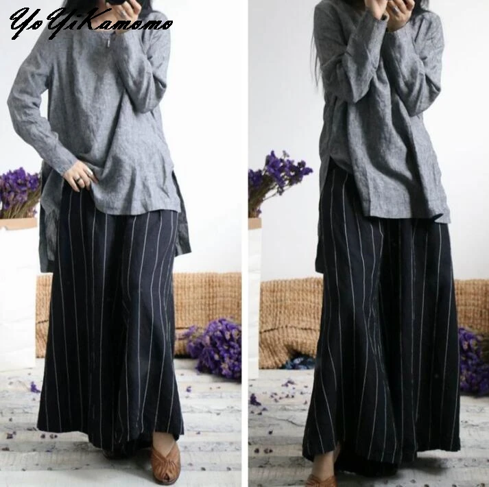 YoYiKamomo Women Pants Cotton Linen 2018 Spring Striped Loose Original Brief Elastic Waist Vintage Women Trousers
YoYiKamomo Women Pants Cotton Linen 2018 Spring Striped Loose Original Brief Elastic Waist Vintage Women Trousers