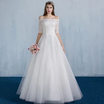 Holievery Half Sleeves Tulle A Line Wedding Dress with Lace Appliques 2019 Off The Shoulder Wedding Gowns White Ivory
Holievery Half Sleeves Tulle A Line Wedding Dress with Lace Appliques 2019 Off The Shoulder Wedding Gowns White Ivory