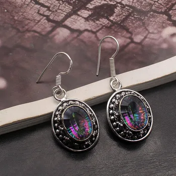 Natural Vintage Rainbow Fire Mystic Topaz925 Sterling Silver Color Ladies Dangle Earrings 1 1/2 Inch TF101 Free Shipping
Natural Vintage Rainbow Fire Mystic Topaz925 Sterling Silver Color Ladies Dangle Earrings 1 1/2 Inch TF101 Free Shipping