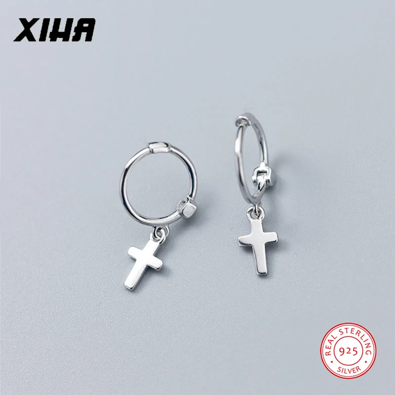 XIHA 925 Sterling Silver Earrings Minimalist Cross Small Hoop Earrings with Charm for Women Office Earings Fashion Jewelry 2018
XIHA 925 Sterling Silver Earrings Minimalist Cross Small Hoop Earrings with Charm for Women Office Earings Fashion Jewelry 2018