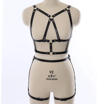 Pu Leather Harness Belt Set Black Bondage Bra Sexy Harajuku Punk Goth Lingerie Party Dance underwear Garter belt for Women
Pu Leather Harness Belt Set Black Bondage Bra Sexy Harajuku Punk Goth Lingerie Party Dance underwear Garter belt for Women