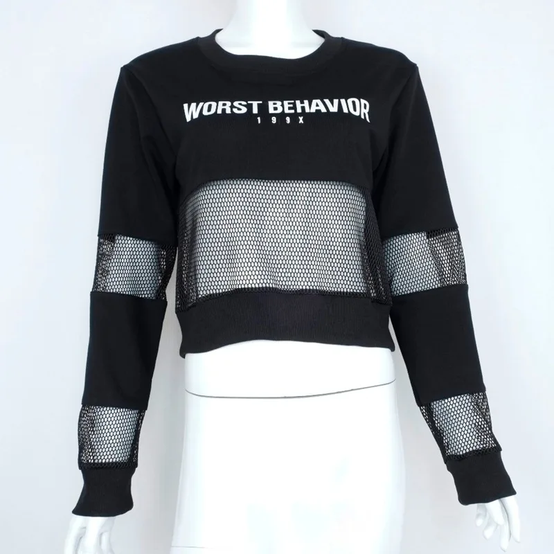 Women New streetwear cropped Mesh loose Sweatshirt Coat Female Sleeve Hoodies fitness See trough Tracksuit
Women New streetwear cropped Mesh loose Sweatshirt Coat Female Sleeve Hoodies fitness See trough Tracksuit