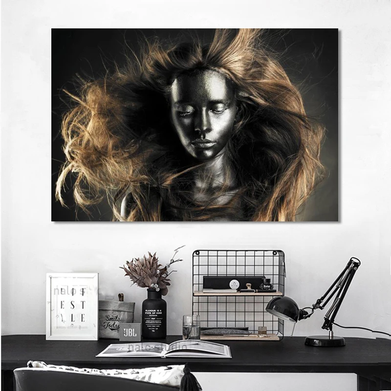 Black Gold African Nude Woman Indian Portrait Canvas Painting Posters and Print Scandinavian Wall Art Picture for Living Room
Black Gold African Nude Woman Indian Portrait Canvas Painting Posters and Print Scandinavian Wall Art Picture for Living Room