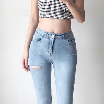 Vintage High-waisted jeans woman bottoms trousers Summer jeans capris for Women holes Hem slim Ankle Jeans denim pants female
Vintage High-waisted jeans woman bottoms trousers Summer jeans capris for Women holes Hem slim Ankle Jeans denim pants female