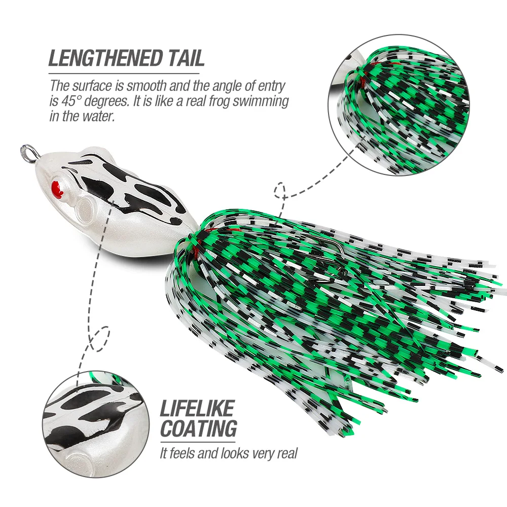 DONQL 4pcsSet 10g Fishing Lure Frog soft Silicone Artificial Bait Topwater Fishing Frog Kit Double Hooks Fish Lures Tackle 001 (3)