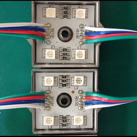Free shipping 100pcs/lot 5050smd led module RGB color 4leds DC12V waterproof IP67 for outdoor led channel letter
Free shipping 100pcs/lot 5050smd led module RGB color 4leds DC12V waterproof IP67 for outdoor led channel letter