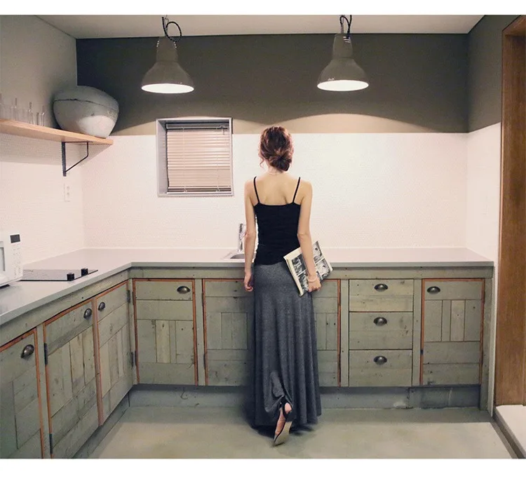 Women's Elastic Waist A-line Long Loose Skirt Women's Elastic Waist A-line Long Loose Skirt
