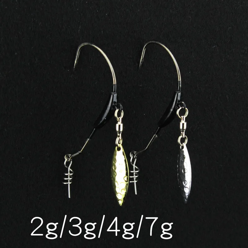 10pcs/lot Barbed Fishhook Lead head hook Soft bait worm hooks with With Metal Spoon Sequins
10pcs/lot Barbed Fishhook Lead head hook Soft bait worm hooks with With Metal Spoon Sequins