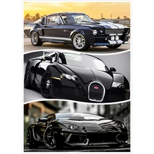 Supercarro LZAIQIZG Diamante Bordado Pintura Diamante Mosaico de Imagens De Strass Diamante Carro Esportivo Completo Broca Decoração Da Parede(China)