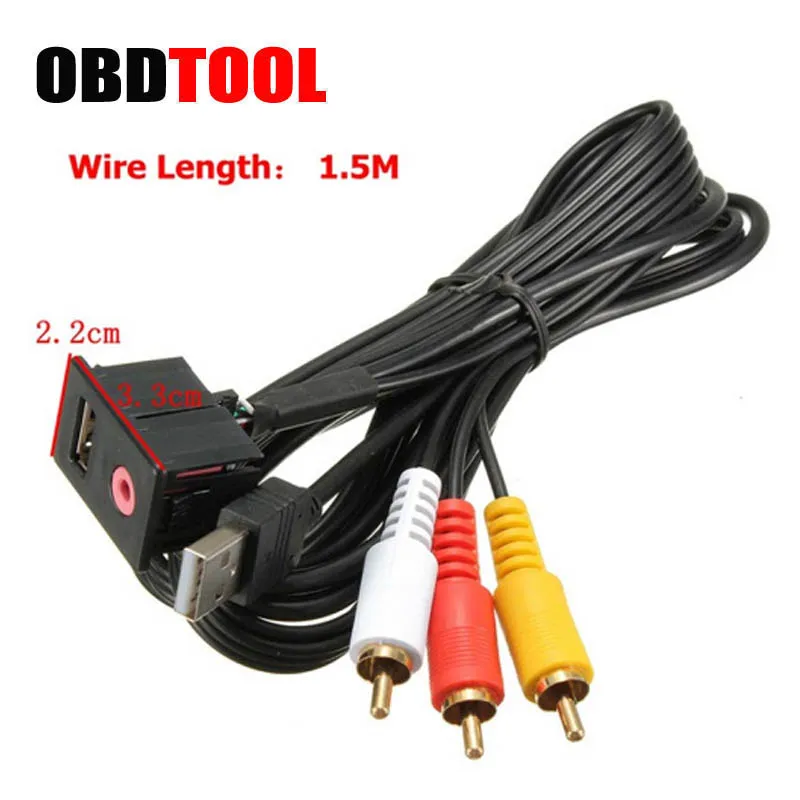 New 3.5mm 3 RCA Car AUX USB Male Dash Flush Mount Mounting Adapter Suitable for Toyota Modified JC10
New 3.5mm 3 RCA Car AUX USB Male Dash Flush Mount Mounting Adapter Suitable for Toyota Modified JC10