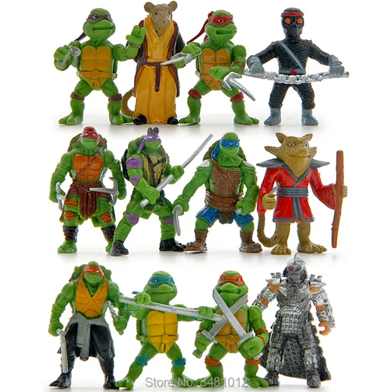 12pcs/set Turtles Leo Raph Mikey Don Mini PVC Action Figures Miniature Shredder Dolls Keychains Anime Figurines Kids Toys 5cm
12pcs/set Turtles Leo Raph Mikey Don Mini PVC Action Figures Miniature Shredder Dolls Keychains Anime Figurines Kids Toys 5cm