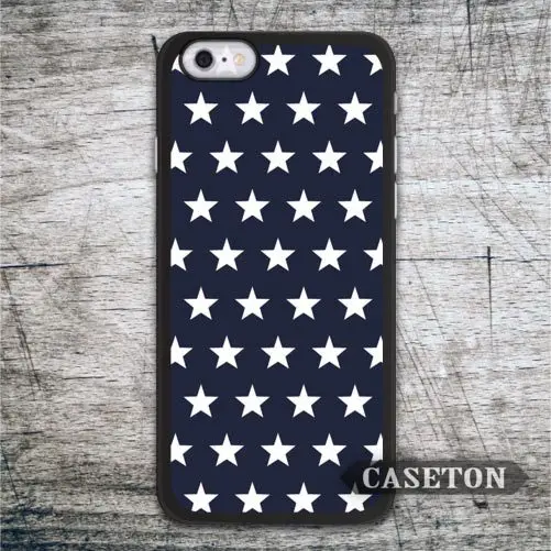 White Stars On Navy Blue font b Case b font For font b iPhone b font